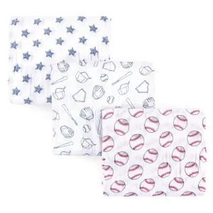 Hudson Baby Cotton Muslin Swaddle Blankets, Baseball