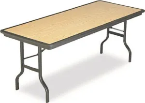 Indestructable Resin Rectangular Folding Table 72W X 30D X 29H Oak