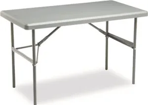 Indestructable Too 1200 Series Resin Folding Table 48W X 24D X 29H Charcoal