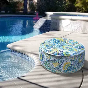 Inflatable Ottoman Paisley Blue LVTXIII Outdoor