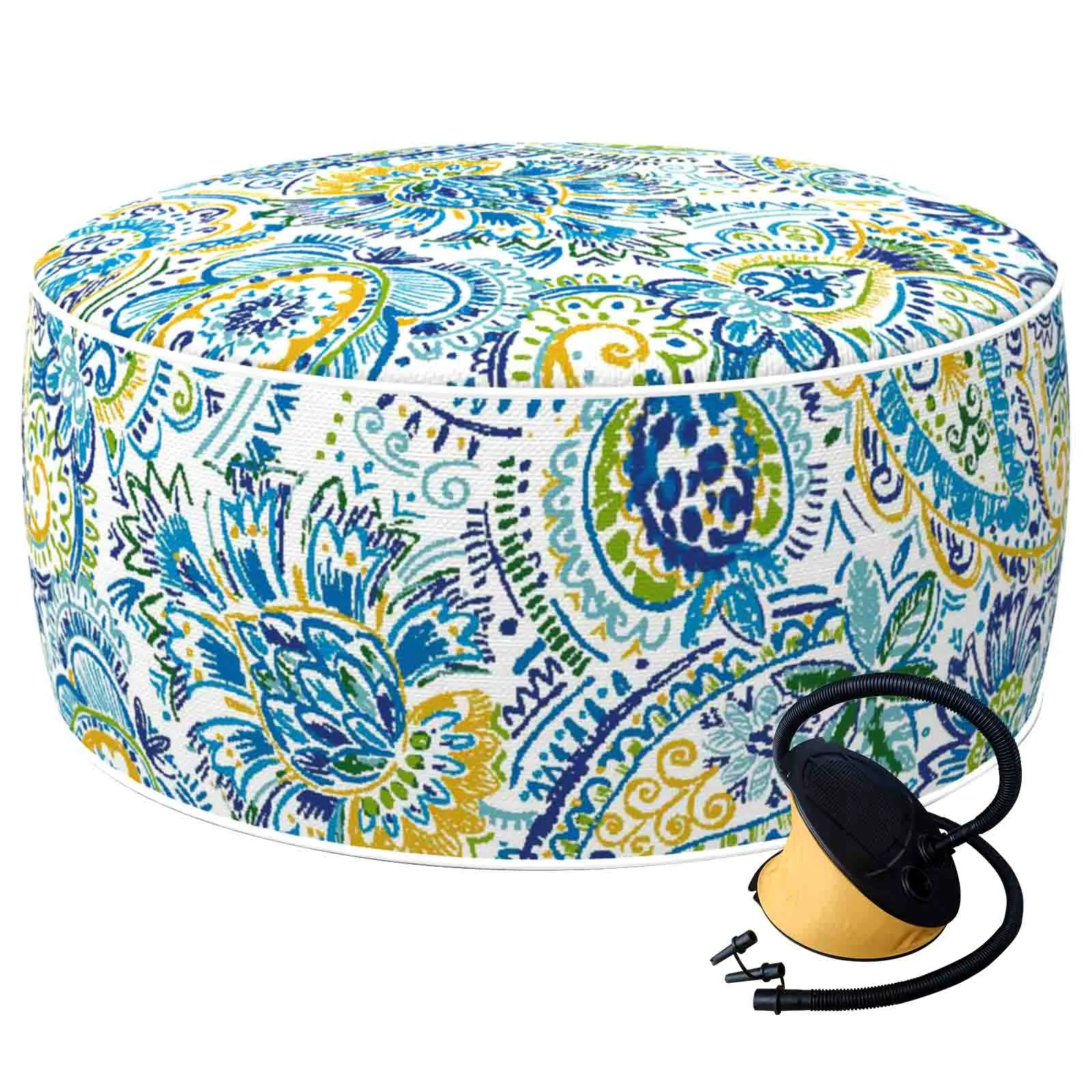 Inflatable Ottoman Paisley Blue LVTXIII Outdoor