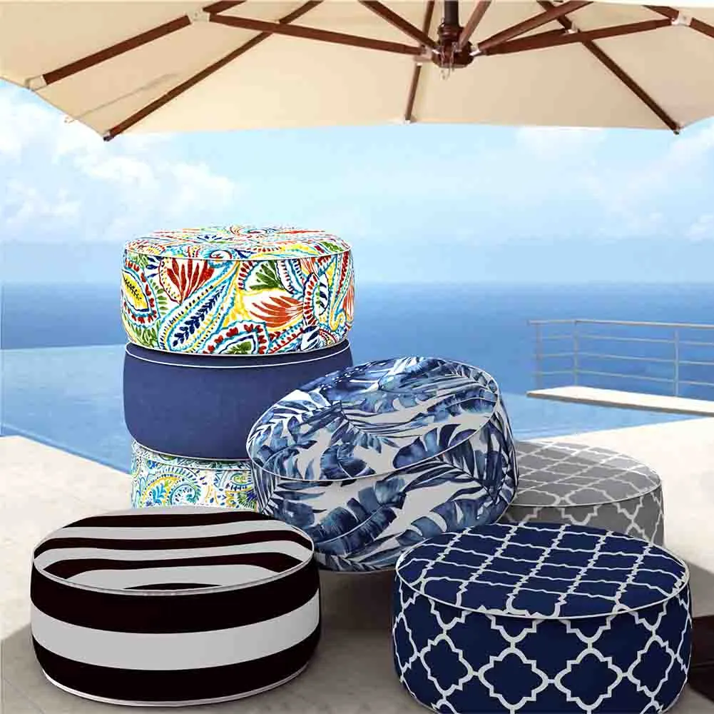 Inflatable Ottoman Paisley Blue LVTXIII Outdoor