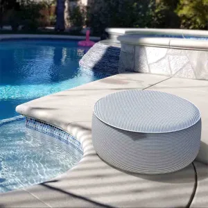 Inflatable Ottoman Stripe Grey LVTXIII Outdoor