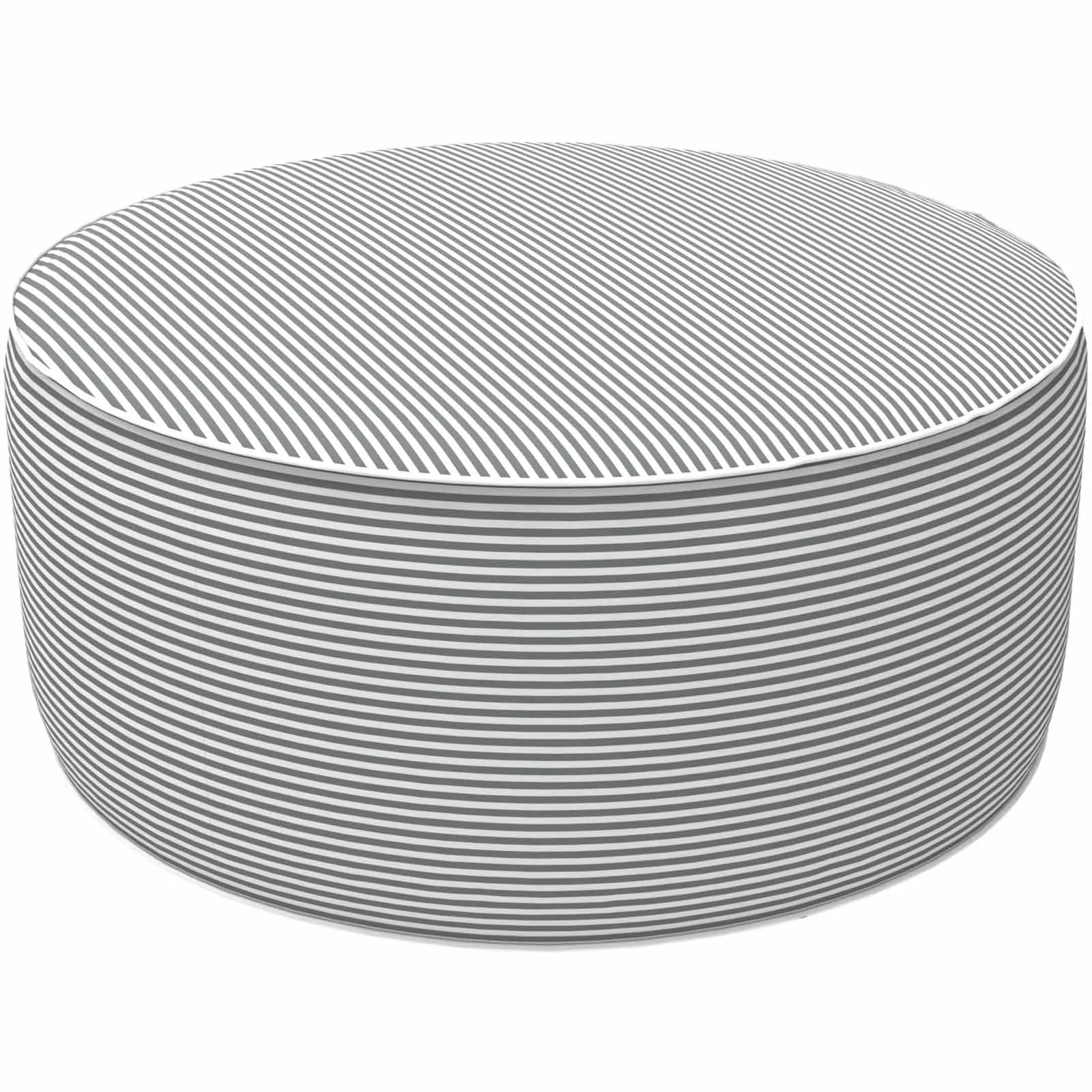Inflatable Ottoman Stripe Grey LVTXIII Outdoor