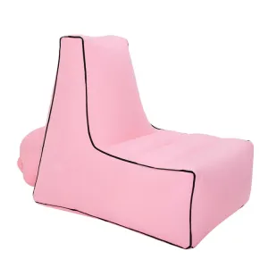 Inflatable Sofa Bed for Camping, Fishing, and Beach, Portable Folding Air Sofa, 27.6 x 25.6 x 23.6 inches (Pink)