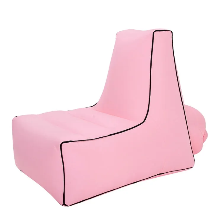 Inflatable Sofa Bed for Camping, Fishing, and Beach, Portable Folding Air Sofa, 27.6 x 25.6 x 23.6 inches (Pink)