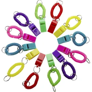 Kicko Plastic Spiral Whistles - 12 Pack Assorted Colors Fun Noise Making Whistles - Party