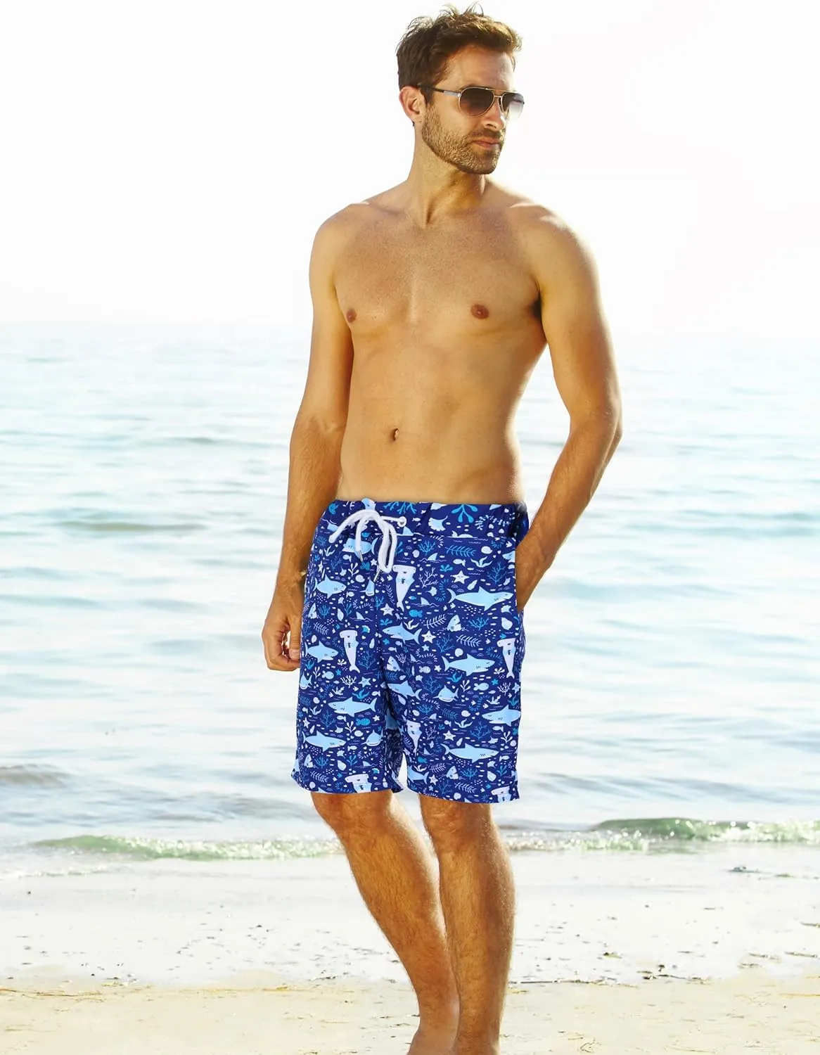 KYKU Swimming Trunks Men Swim Shorts Swimwear Beachwear Board Shorts with Pocket