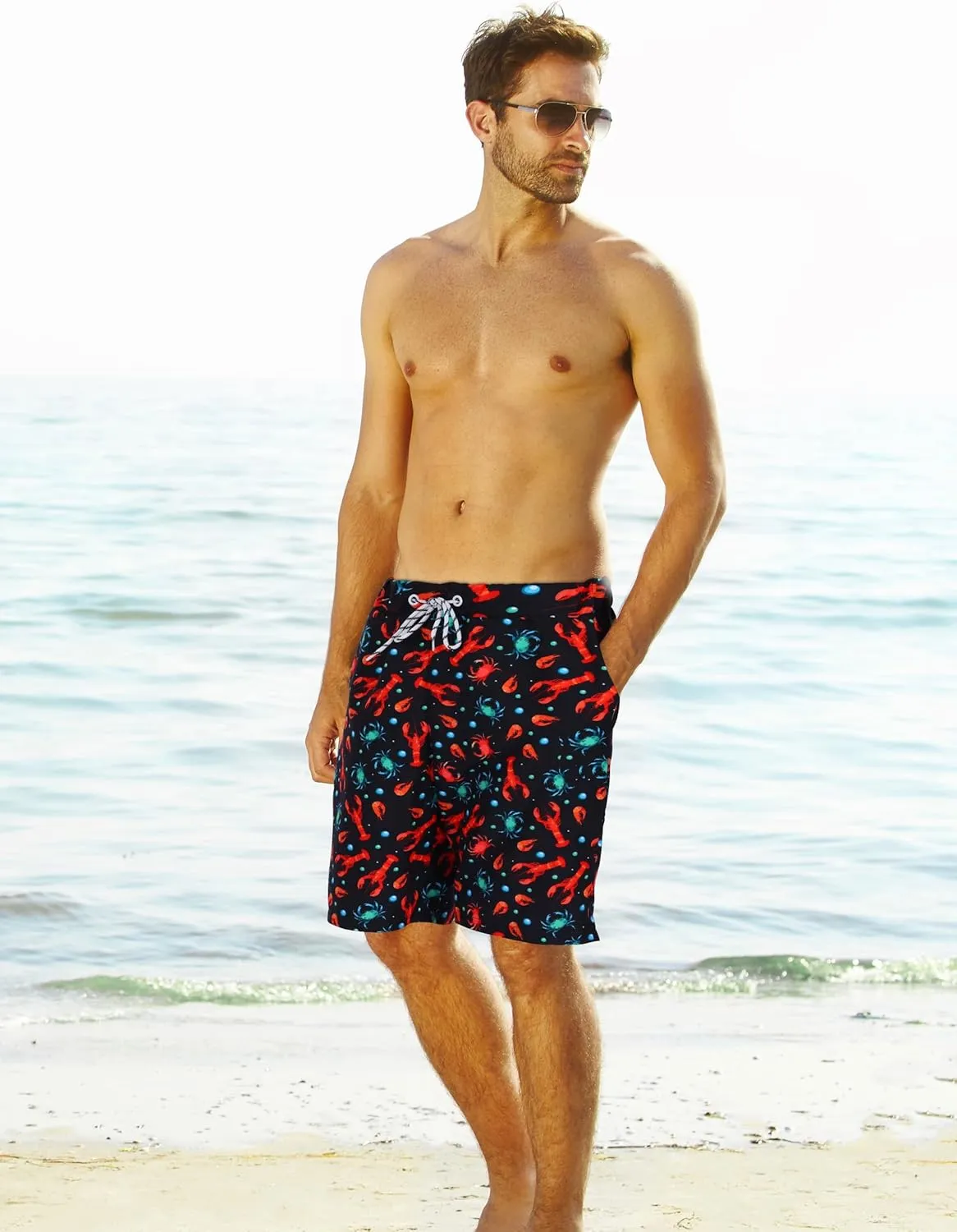 KYKU Swimming Trunks Men Swim Shorts Swimwear Beachwear Board Shorts with Pocket