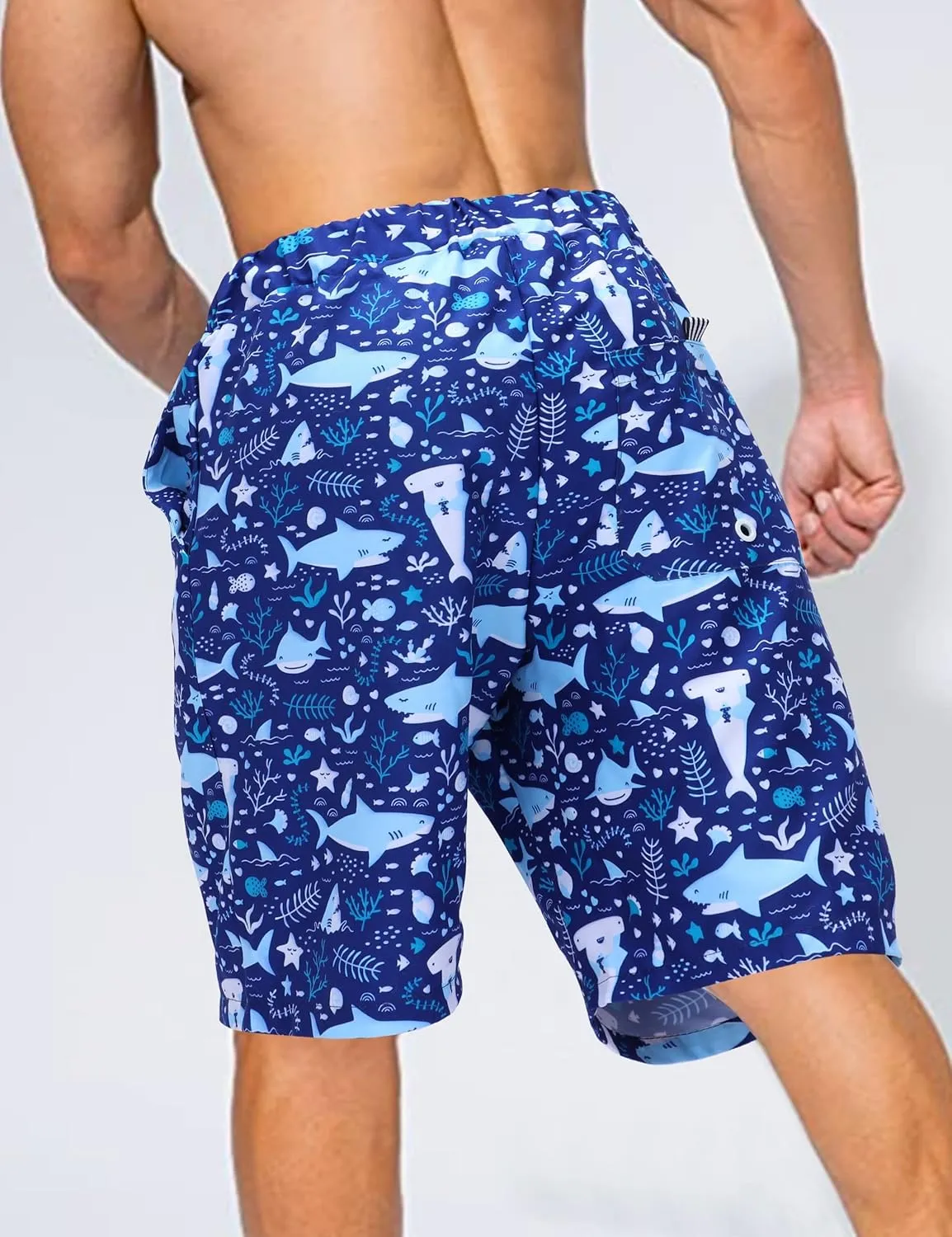 KYKU Swimming Trunks Men Swim Shorts Swimwear Beachwear Board Shorts with Pocket
