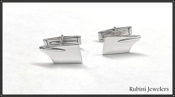 Large Rowing Blade with Hinged Backing Cuff Links