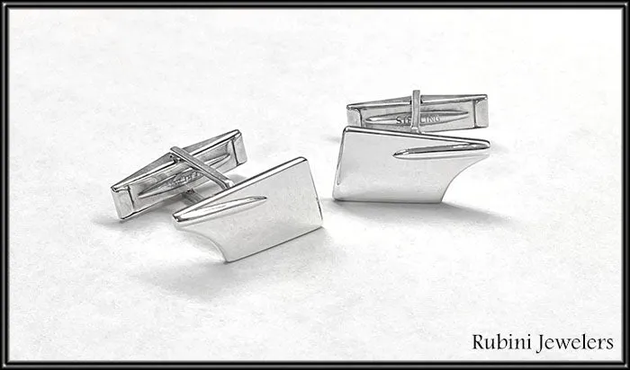 Large Rowing Blade with Hinged Backing Cuff Links