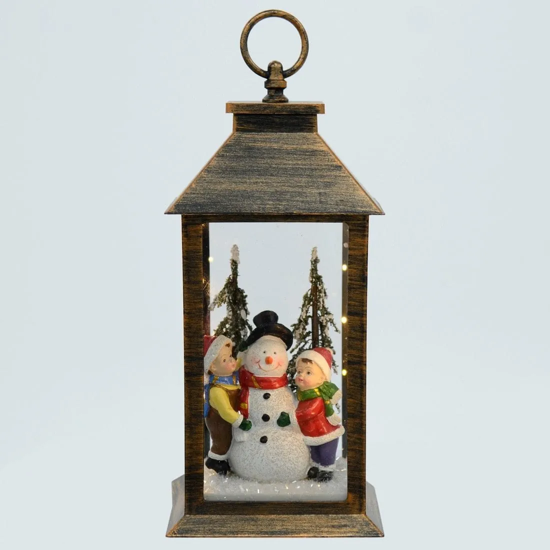 Light Up Christmas Lantern Decoration With Snowman Scene