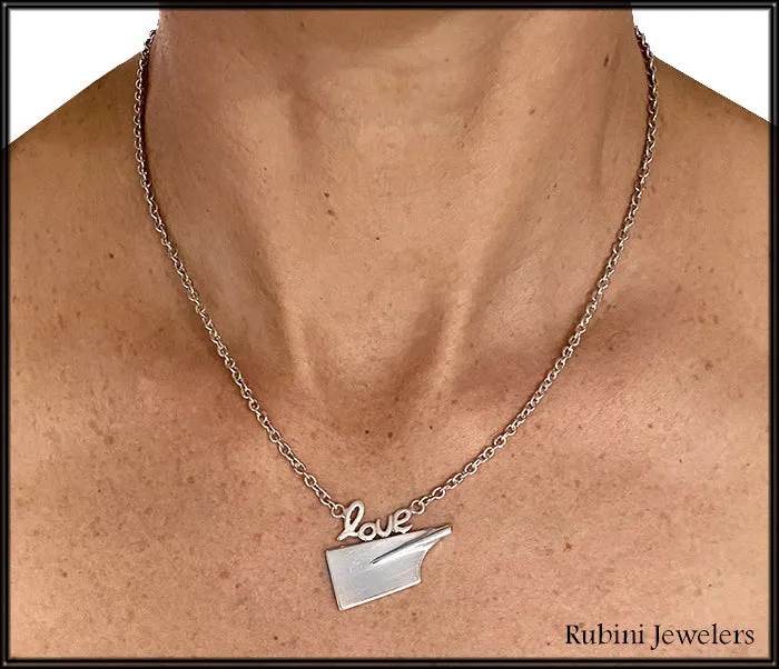 Love Rowing Cable Chain Necklace- Sterling Silver