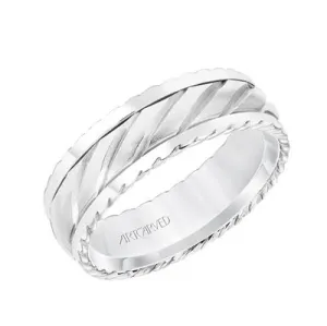 Low Dome Round Edge Carved Wedding Band 11-WV8725YW7-L.00