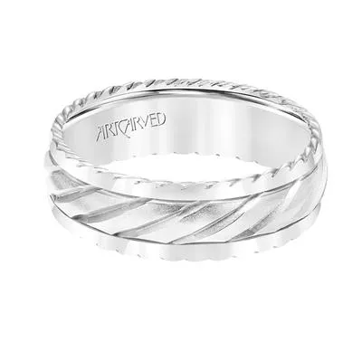 Low Dome Round Edge Carved Wedding Band 11-WV8725YW7-L.00
