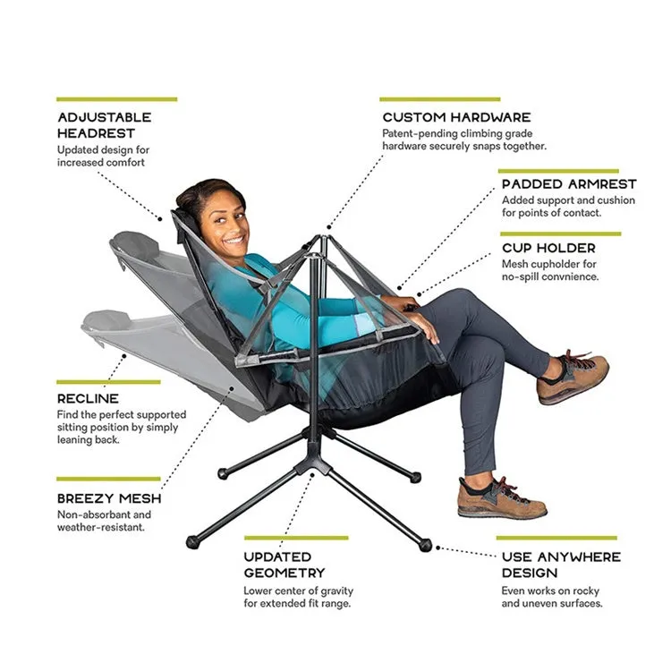LT32004 Outdoor Portable Folding Rocking Chair(Grey)