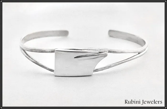 Medium Hatchet Oar Blade in Thin Split Cuff Rowing Bracelet