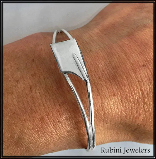 Medium Hatchet Oar Blade in Thin Split Cuff Rowing Bracelet