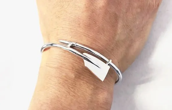 Medium Rowing Oar Cuff Bracelet by Rubini Jewelers