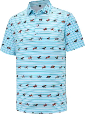 Men's Golf Polo Shirts Short Sleeve Performance Moisture Wicking Dry Fit Funny Golf Polo Shirts for Men