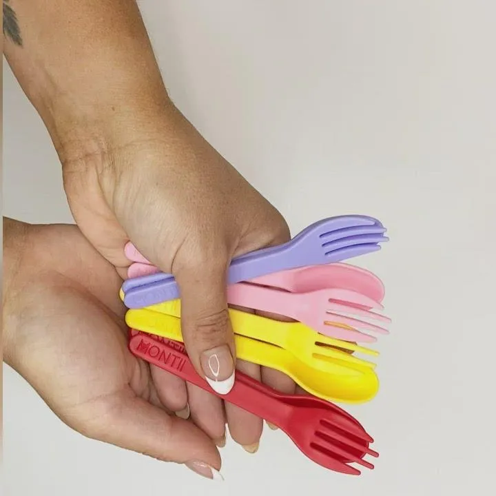 MontiiCo Out & About Cutlery Set - Strawberry