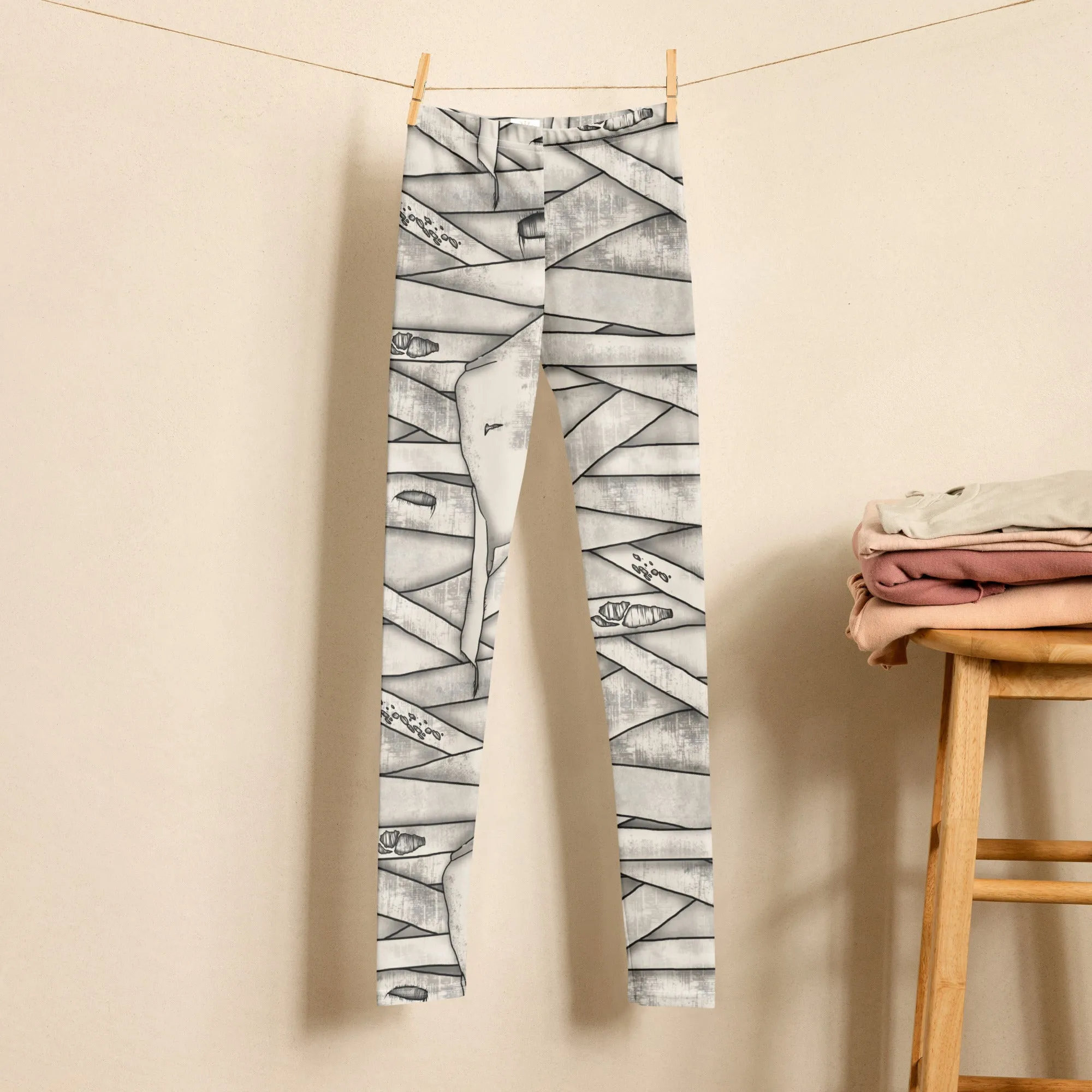 Mummy Halloween Youth Leggings
