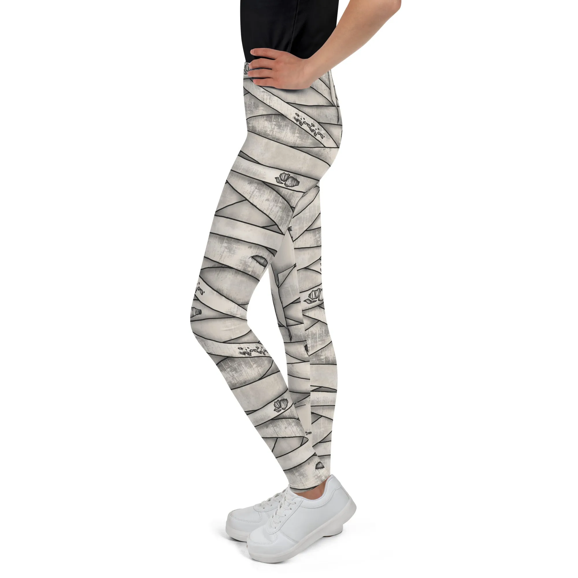 Mummy Halloween Youth Leggings