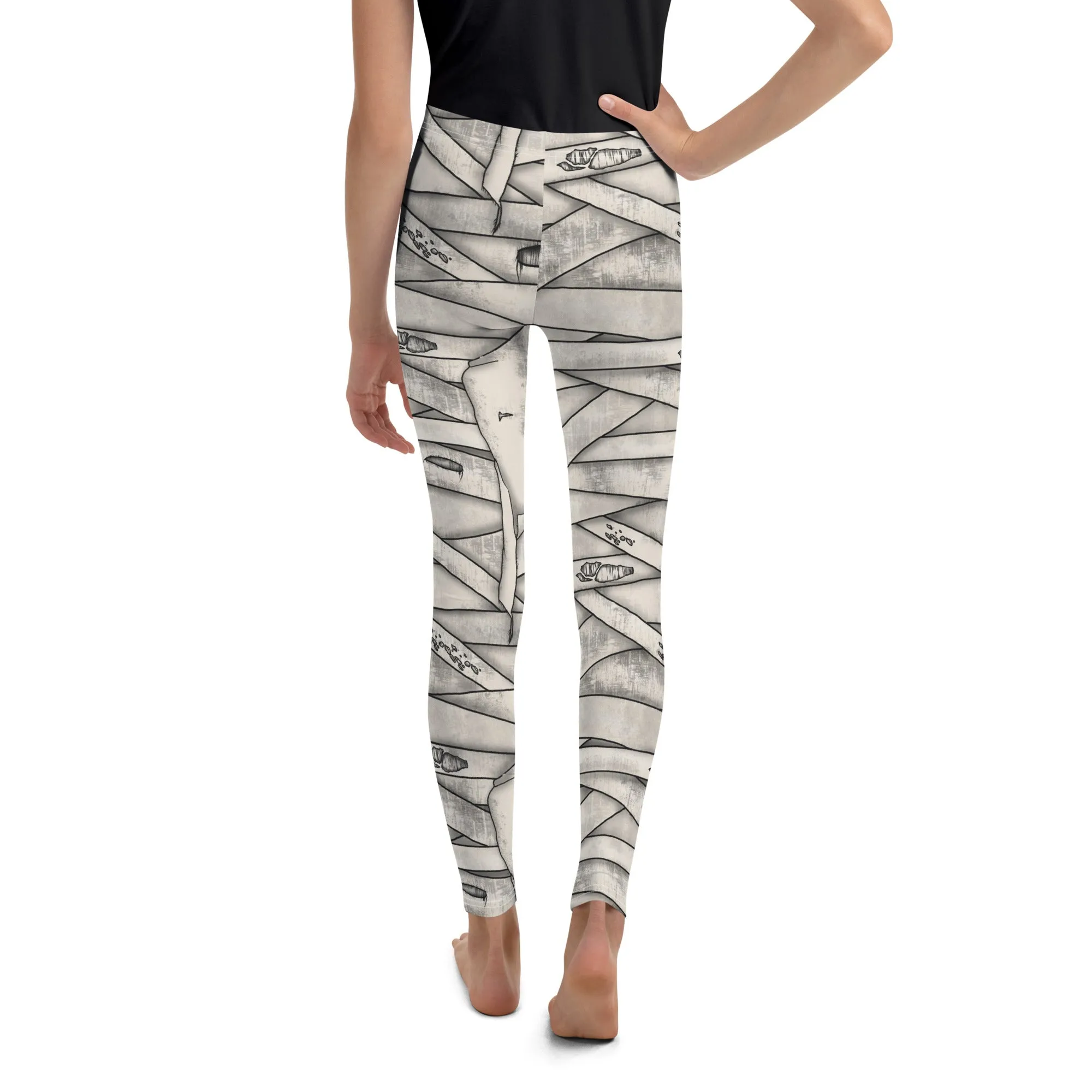 Mummy Halloween Youth Leggings