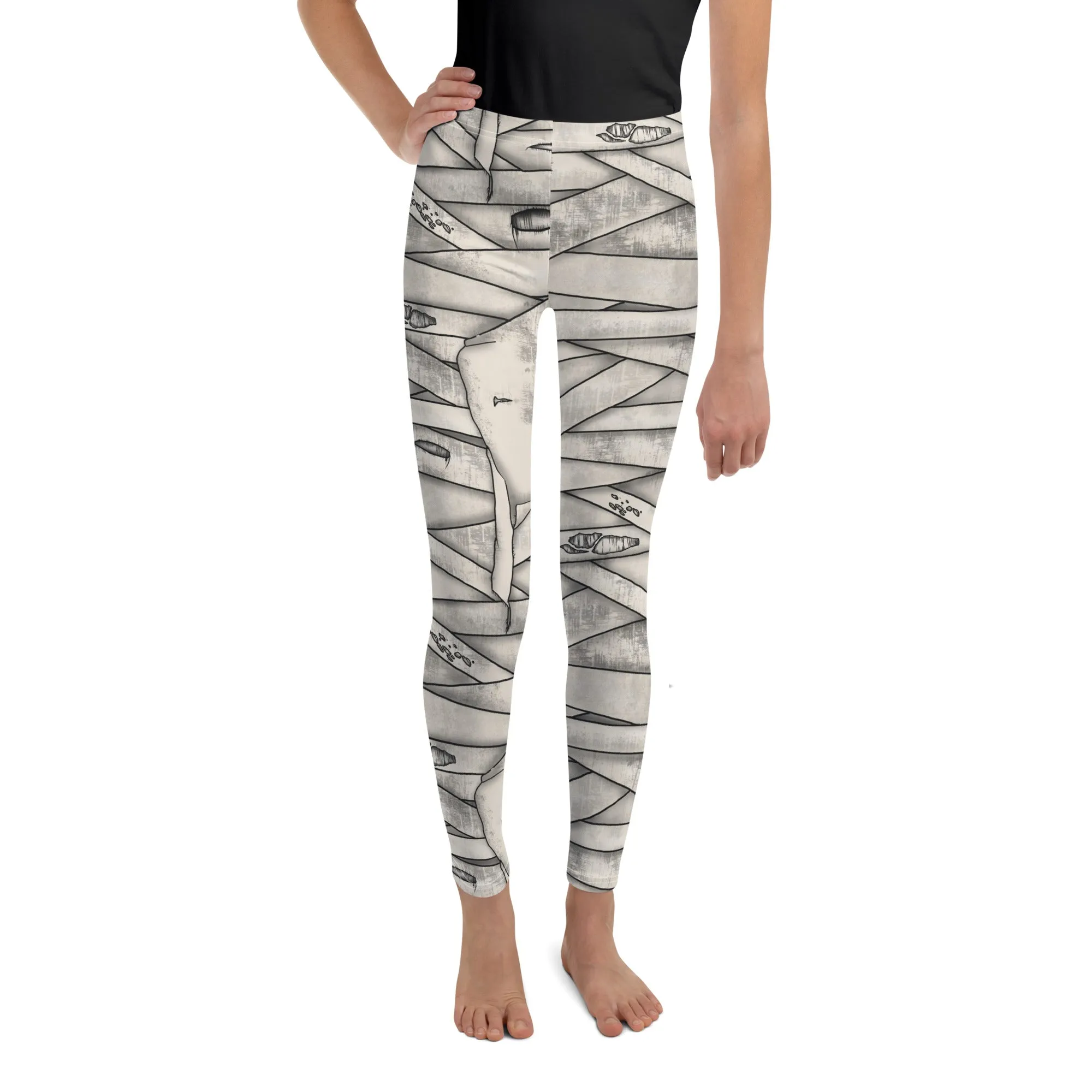 Mummy Halloween Youth Leggings