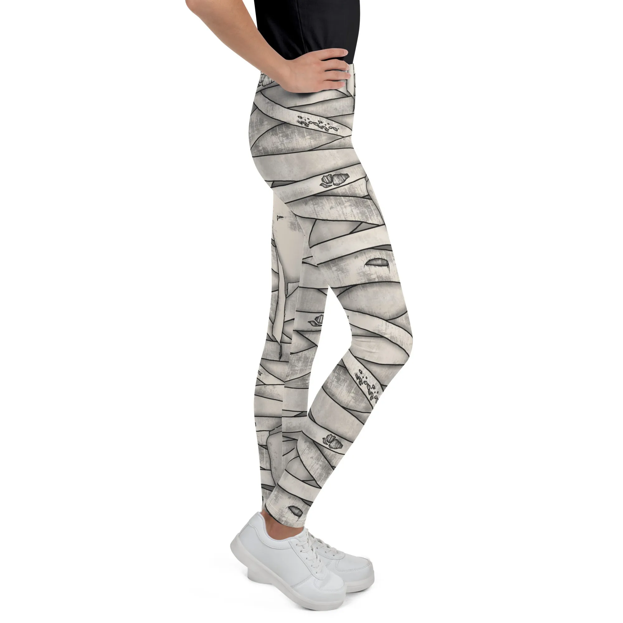 Mummy Halloween Youth Leggings