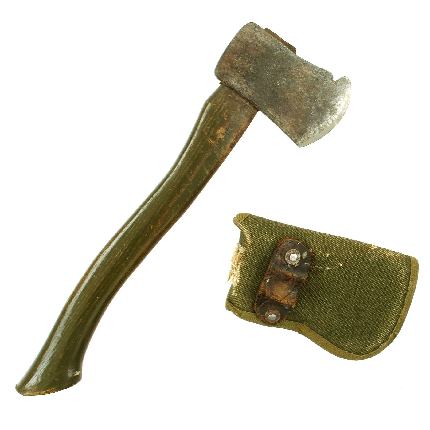 Original U.S. WWII Axe Hatchet with Field Modified Original Carrier