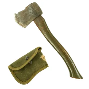 Original U.S. WWII Axe Hatchet with Field Modified Original Carrier