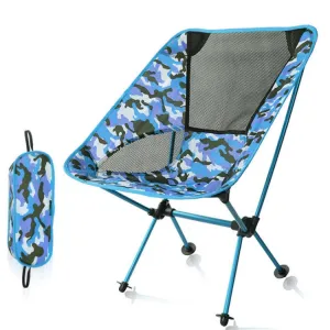 Outdoor Camouflage Portable Folding Camping Chair Light Fishing Beach Chair Aviation Aluminum Alloy Backrest Recliner