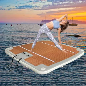 Portable Marine Inflatable Deck Floating Mat,Inflatable Swimming Water Platform,Inflatable Floating Dock Raft 5-8 Persons for Water Entertainment Party Supplies