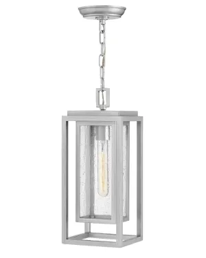 Republic LED Hanging Lantern in Satin Nickel