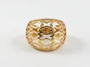 Rose Gold Dome Shaped Pattern Brass Ring