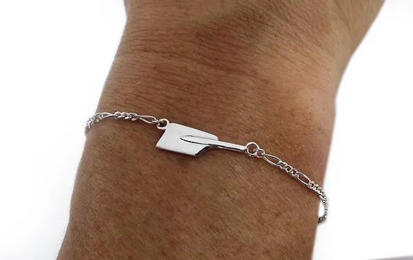Rowing Oar Blade and Figaro Chain Bracelet