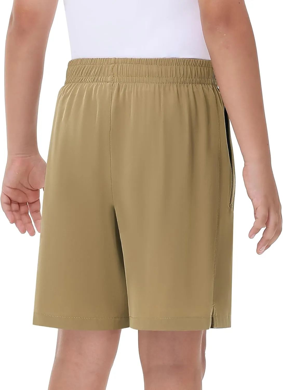 Runhit Boys' Athletic Shorts Quick Dry Running Shorts for Youth Kids Lightweight Basketball Soccer Gym Shorts Zipper Pockets