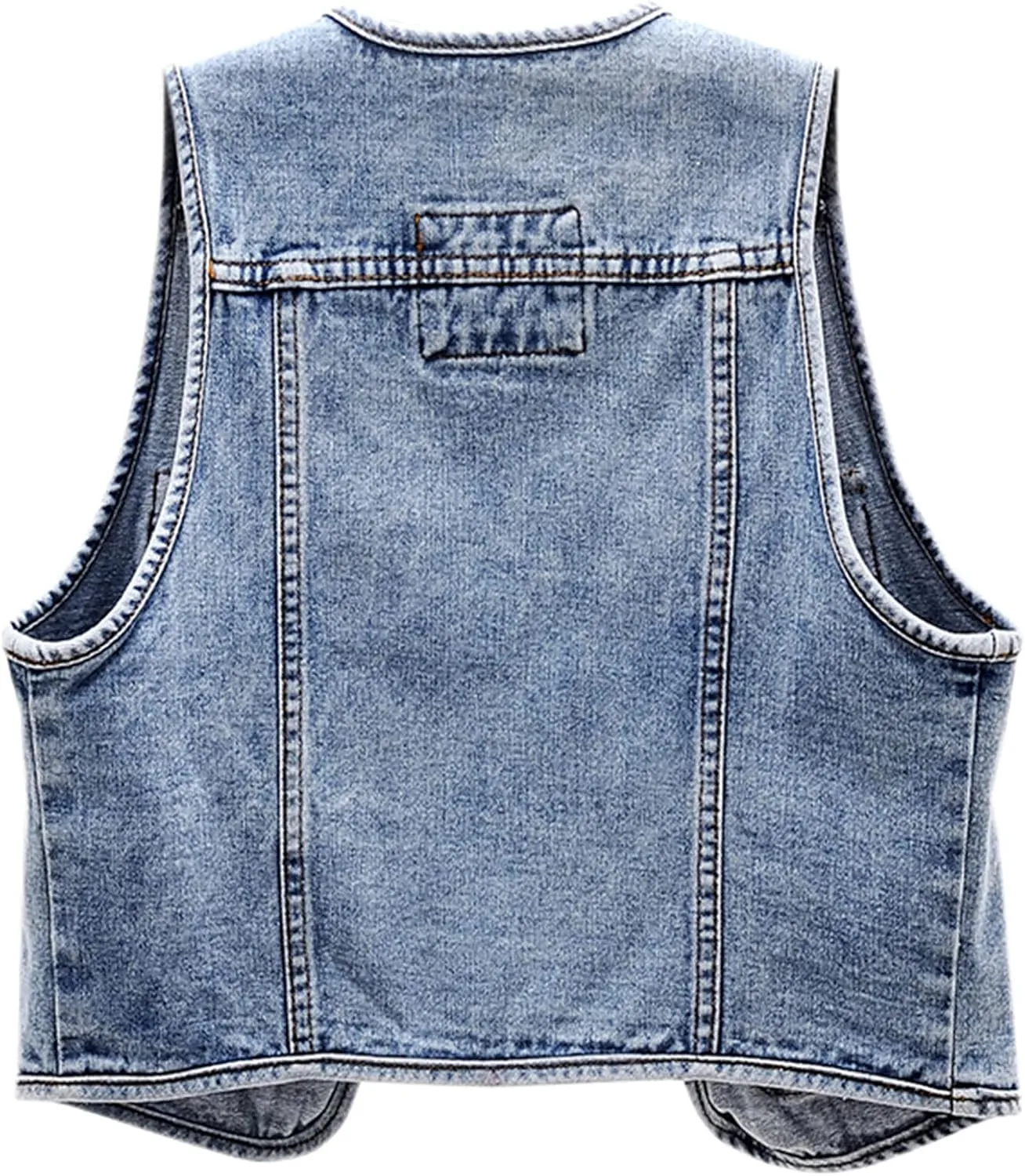 SANGTREE Women's Multi-pocket Short Cargo Denim Vest