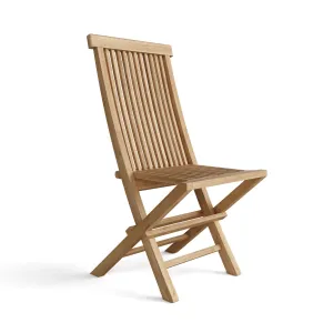 Set of 2 Classic Teak Folding Chairs, 39 H x 18 W x 20D, Delivered Free, Arrives in 5-9 Working Days Fully Assembled.