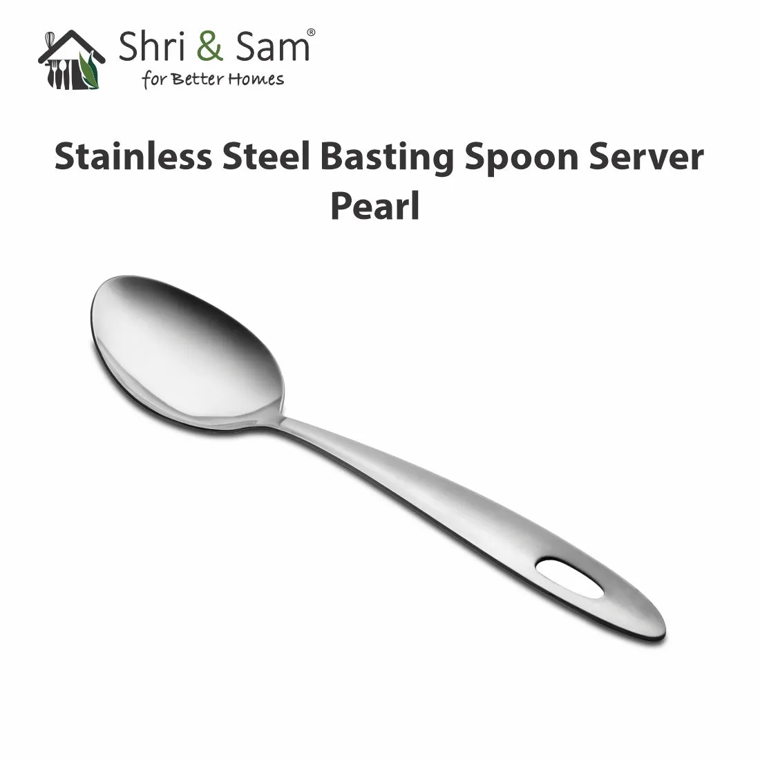 Stainless Steel Basting Spoon Server Pearl