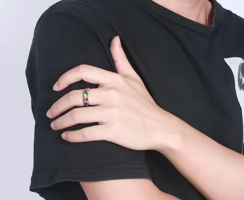 Stainless Steel Rainbow Ring