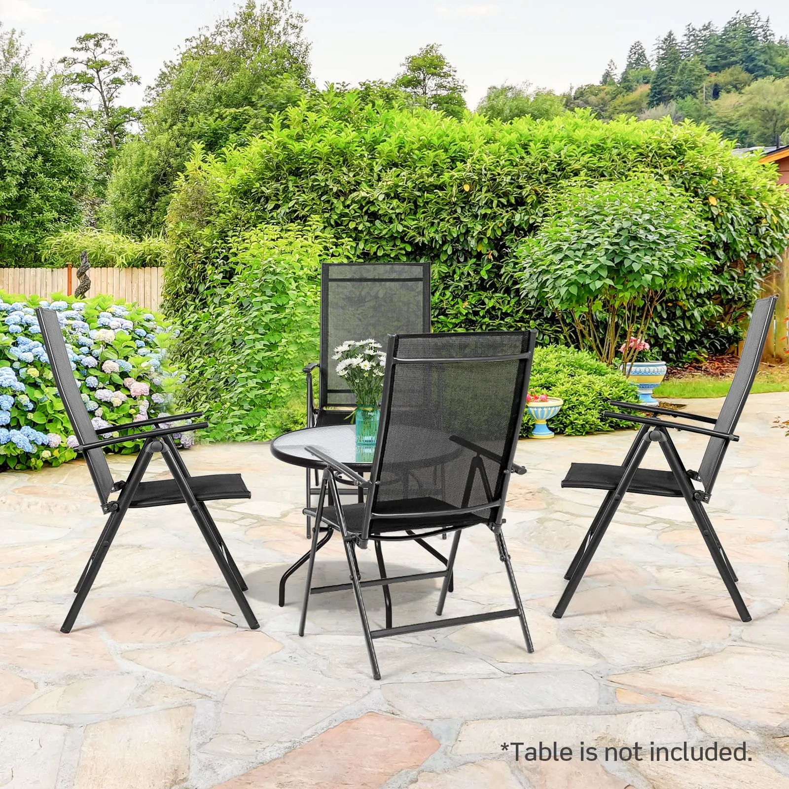 Tangkula Set of 2 Patio Foldable Dining Chairs