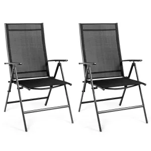 Tangkula Set of 2 Patio Foldable Dining Chairs