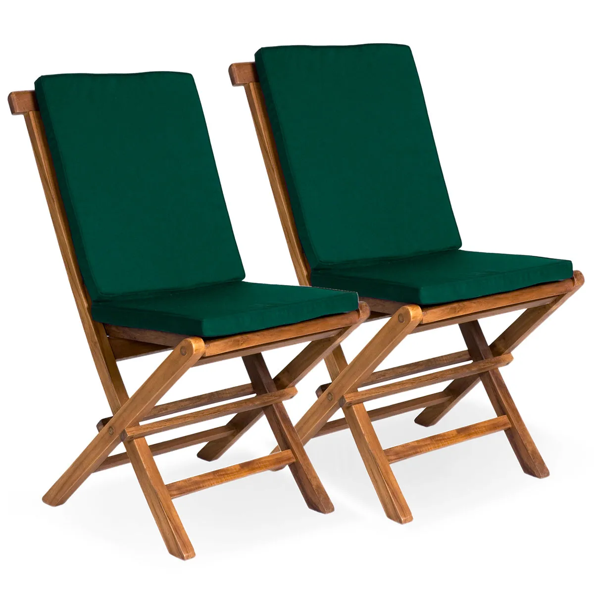Teak Folding Chair Set - 18"W x 23"D x 36"H - Ships Free Fully Assembled, Ready for Immediate Use