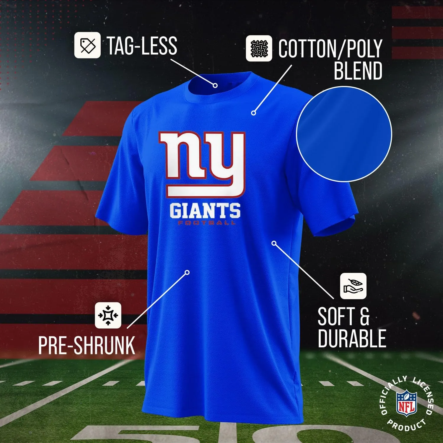 Team Fan Apparel Youth NFL Ultimate Fan Logo Short Sleeve T-Shirt - 100% Cotton Tagless Football Tee - Officially Licensed