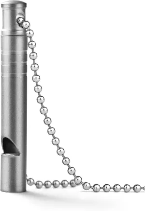 Titanium Emergency Whistle,Survival Safety Whistles EDC Loud Whistles Necklace for Hiking Outdoor Sports