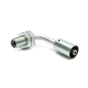 Vintage Air Bulkhead Fitting 90 Degree 6 AN Hose Crimp to 6 AN Male O-Ring Bulkhead - Aluminum/Steel