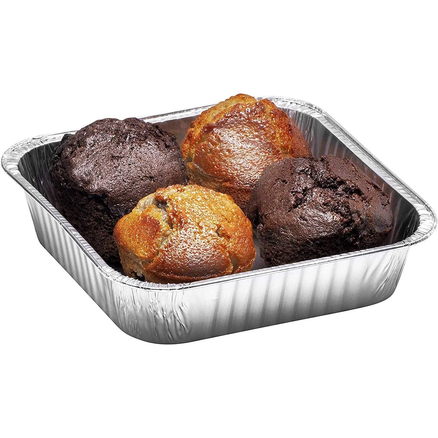 *WHOLESALE* Disposable Aluminum 8" Square shallow Cake Baking Pan | 500 ct/case